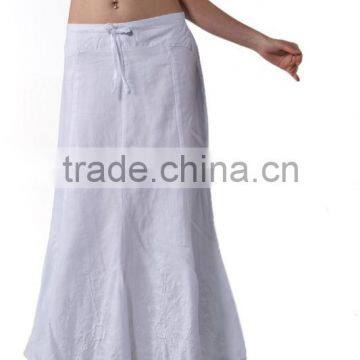 Woman Embroidery Lace Hem Long Maxi Skirt