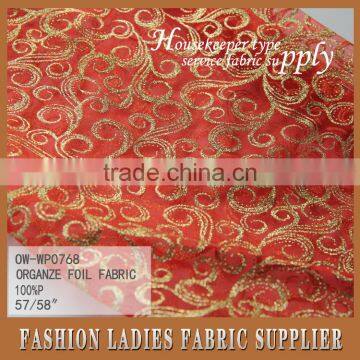 100%POLY ORGANZE FOIL FABRIC FOR DRESS AND GARMENT photo-4