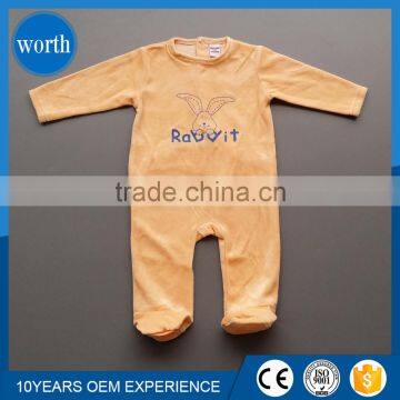 Good quality nice printed plain baby romper with feet