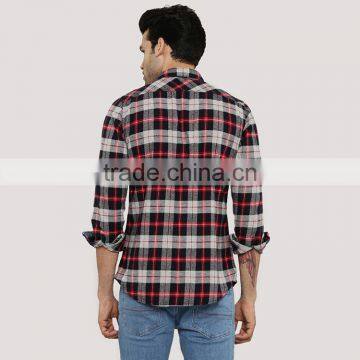 Cheap Casual Long Sleeve Washed Color Changing Designer Check Shirts for Men photo-2