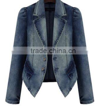 Zm50356b Autumn New Style Women Coats Europe Slim Short Jeans Coat photo-3