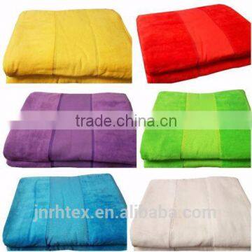 Customize logo 100% thin cotton velour bath towels