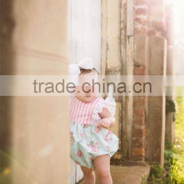 2017 Hot Sale 100% Cotton Floral Lace Baby Romper Kid Clothes Easter Baby Girl Romper photo-2