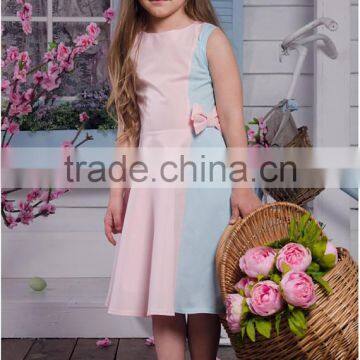 Pink Blue Family Look Mommy And Me Set Women Dresses Summer Children Frocks Designs photo-3