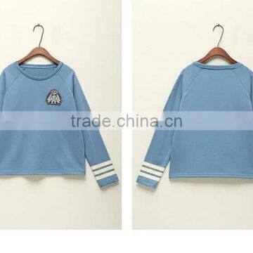 Fshionable OEM no brand name blue strip hoodies high quality cheap casual hoodies