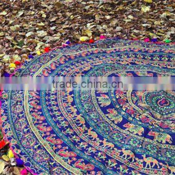 Alson Drop Shipping Indian Mandala Round Roundie Beach Throw Tapestry Hippy Boho Gypsy Cotton Tablecloth Beach Towel photo-5
