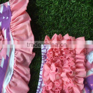 New Design Kids Swing Top Set Pink Azect Swing Top With Bloomer Sets Infant Toddler Outfits With Headband photo-3