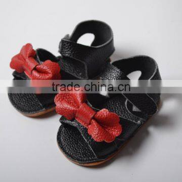 Genuine Leather Girl Summer Moccasins, Bow Design Baby Shoes photo-3