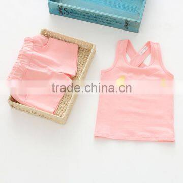 Summer Girls Printing Tank Top and Shorts Cotton Casual Kids Clothing Sets photo-4