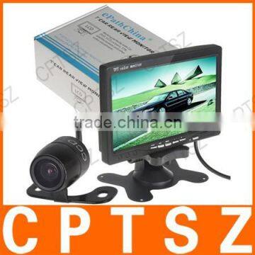 7" TFT LCD Display Color 2 Video Input Car RearView Headrest Monitor DVD VCR Monitor + Car Rear View Parking Camera Kit