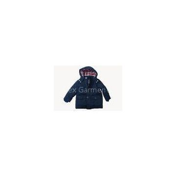 Customized Short Childrens Down Jackets Hooded Padded Jacket With Nylon Lining