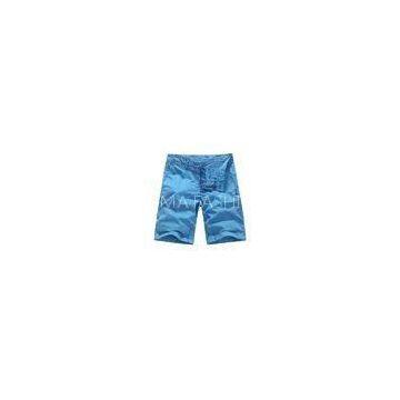 Blue Mens Denim Shorts OEM Garment Dyeing Service European style