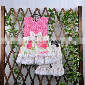 summer fashion boutique girl clothing sets summer cotton wholesale kids clothes