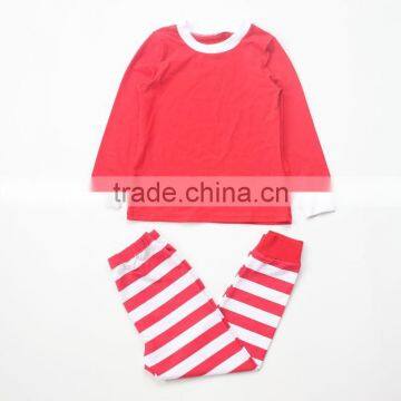 Red Cotton Autumn Clothing Suit Stripped Brand kids Pajamas Sets