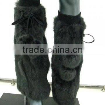 YR129 Real Natural Genuine Rabbit Fur Leg Warmer For Women photo-2