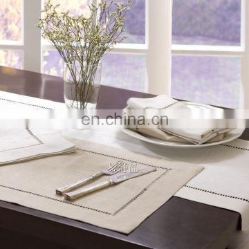 table cloth / runner and napkins with hemstitch