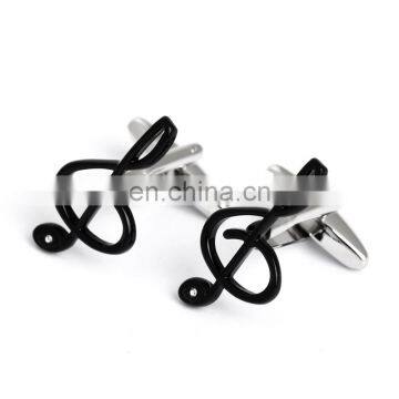 Music note symbol black cufflinks