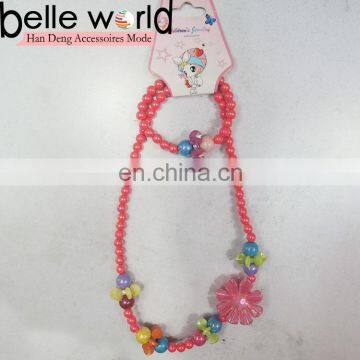 kids accessories pearl flower pendant necklace for girls