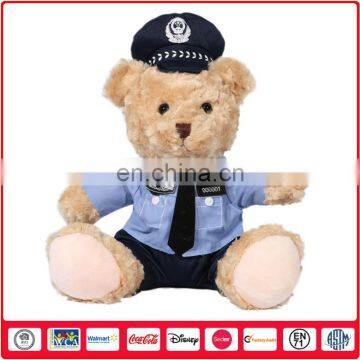 30cm Lovely Customized Woman Police Bear Toy With Uniform & Hat