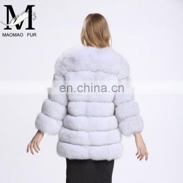 Hot Sale Cheap Chinese Model Genuing Fox Fur Women Long Coat