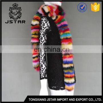 Hot Sale Long Knitted Fox Genuine Fur Scarf And Shawl