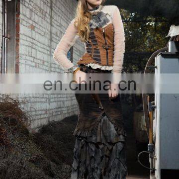 Steampunk Postapocalyptic Style Maxi Mermaid Skirt photo-5