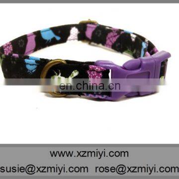 cotton stitched black cartoon print pets dog collar