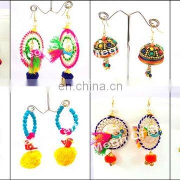 Indain Pom Pom Earrings/ Silk Thread Pom Pom Earrings/ Trendy Colorful pom pom earrings/ Dangle Pom Pom Earrings/