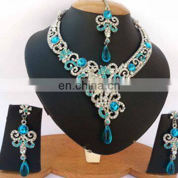 INDIAN SILVER BRIDAL NECKLACE SET JEWELRY