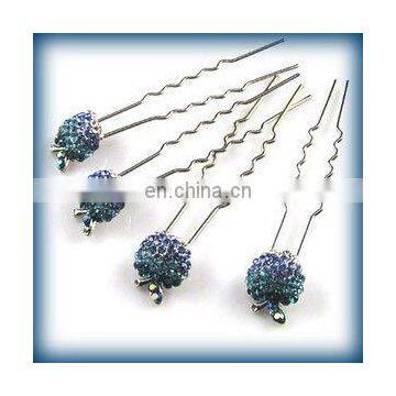 2013 newest fashion alloy rhinestone hair pin fork