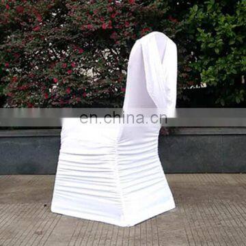 Wedding elegant white back ruffled spandex cheap chair cover