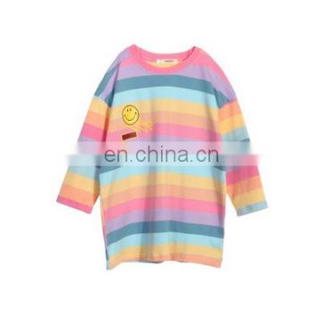 2020 children's spring and autumn western style rainbow striped princess dress