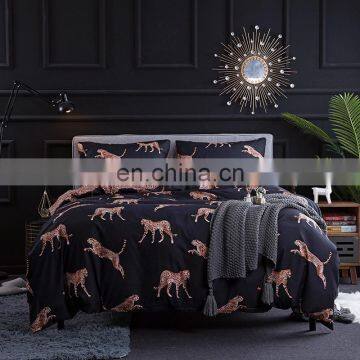 Custom printed luxury queen duvet cover comforter bed sheet bedding set