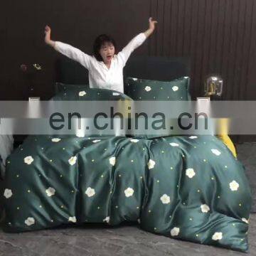 Wholesale Smooth Luxury Extravagant Design Comforter Washed Silk Printed Twin Queen King Full Size Bedding Set 4 Pcs