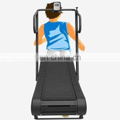 Commercial treadmill without motor Low Noise Smoothly Commercial Manual Curved treadmill & air runner fitness treadmill for sale