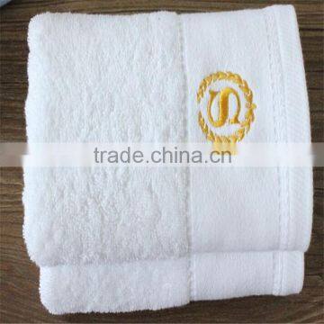 2016 New Plain White Cotton Custom Embroidery LOGO Hotel Face Towel