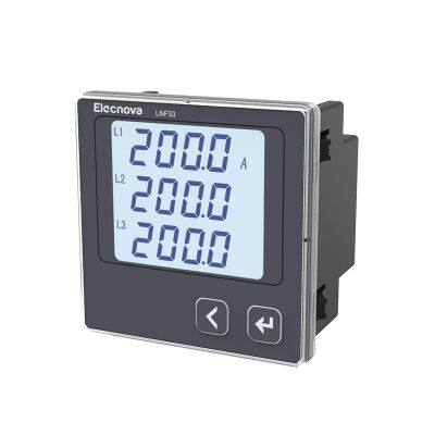 LCD current measuring 72*72 mm panel mounted mini three phase ampere meter