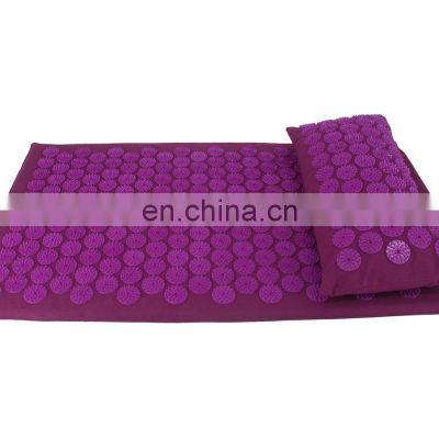 Round shape private label cotton canvas plastic acupressure spike mat