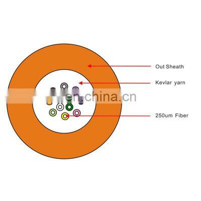 FTTH Indoor 12 core fiber optic cable OM3 / optical fiber distribution cable