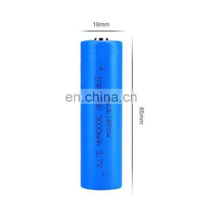 China manufacturer icr18650 3.7v 3000mAh lithium ion rechargeable 18650 li ion battery for electronics