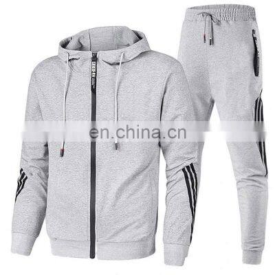 Hot sale new year christmas sale 2-pieces colour block hoodie plus size clothes sports suit custom men's hooded suit