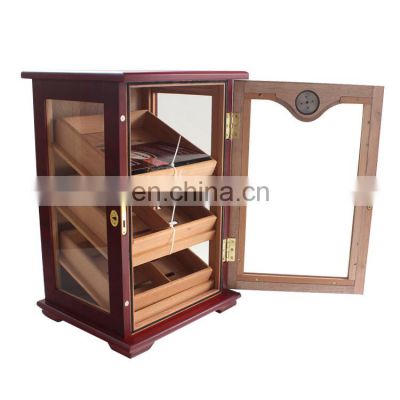 Fadley cigar cabinet vertical cigar moisturizing box Spanish cedar lock three-layer transparent cigar box