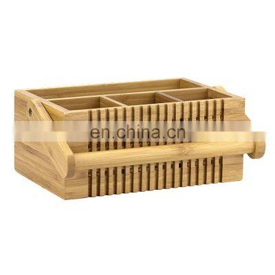 Restaurant Reusable Bamboo Knife Case Tool Storage Box with handle