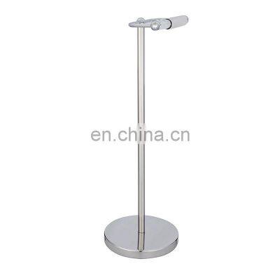 China Customized Free Standing Metal Chrome Bathroom Tissue Holder