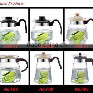 Glass Water Pot With Handle Water Drinking Pot Glass Drinking Pitcher photo-2