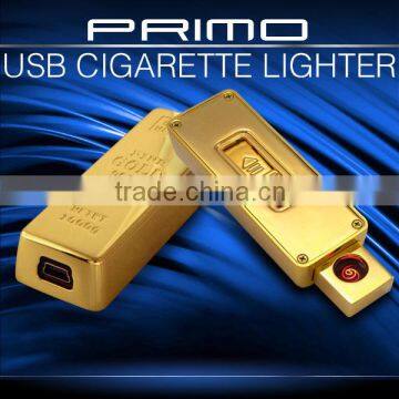 Golden USB electronic Cigarette Lighter ,E-lighter,Coil lighter,with memory function