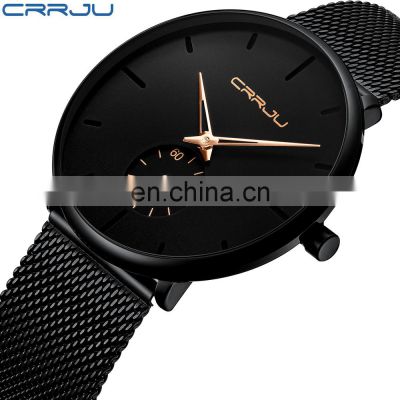 CRRJU 2150 Top Brand Luxury Watches Men Stainless Steel  Watches Men Classic Quartz Men's Wrist Watch Movement