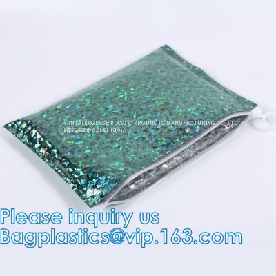 Bubble Bags Zip Padded Pouch For Beauty Skin Care Slider Zipper Lock Bag Colored Customized PVC Slider Zipper Bubble Bag