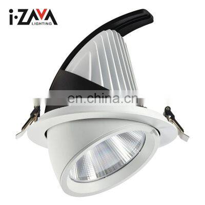 High Efficiency Recessed Mount Indoor Exhibition Hall Aluminum IP20 Cob 42W 50W Led Spot Light