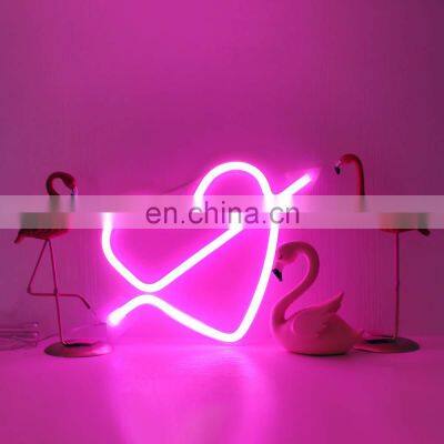 Drop Shipping Led channel letter logo sign Pink Cupid Heart Shape Lady Beauty Custom LED Neon letter Signs for home decor